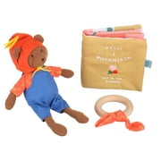 Manhattan Toy Petit Botaniste Bear Doll, Soft Book, and Wooden Teether Baby Soothing Gift Set