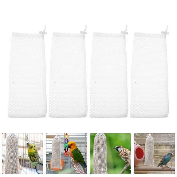 LOLIPPYY 4Pcs Windproof Drawstring Mesh Sock Feeder for Garden Wild Birds Outdoor Use