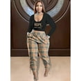 thumbnail image 2 of LovelyWholesale Long Sleeve U Neck Plus Size Plaid Letter Print Women's Plus Pants Set, 2 of 2