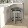 thumbnail image 6 of Zeka Swivel Counter Stool Set of 2, Rich Black Faux Leather, Gray, 6 of 6