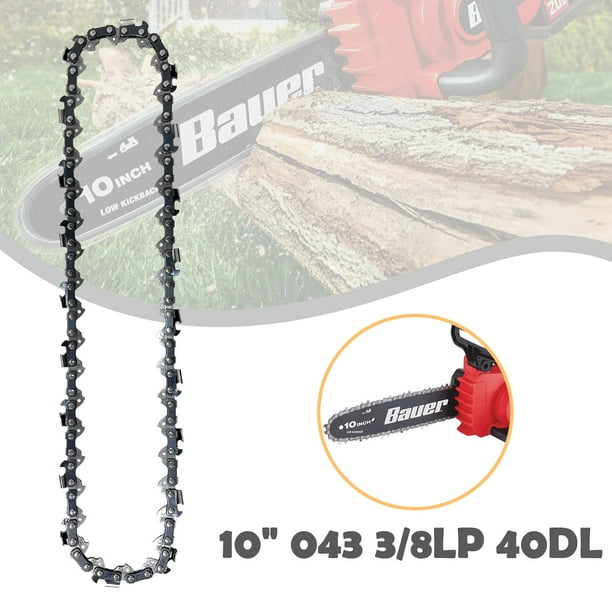 10" Saw Chain Replacement for Bauer 64940 20V Cordless Chainsaw 3/8