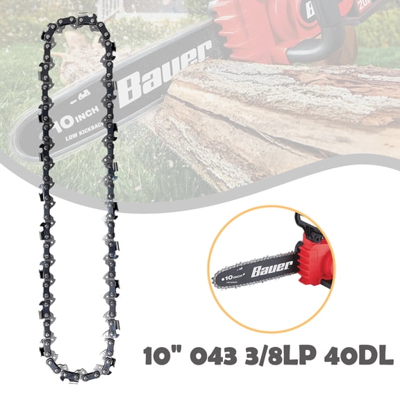 10" Saw Chain Replacement for Bauer 64940 20V Cordless Chainsaw - 3/8" .043" 40 Drive Links