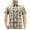 Yellow, variant on Men’s Casual Plaid Pockets Short Sleeve Collared Classic Button Down Shirt (Yellow, L)