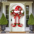 thumbnail image 7 of Christmas Elf Leg Door Decorative Background Cloth - Festive Door Banner, Cute Elf Leg Design for Holiday Party, Home Entrance & Christmas Decoration Accents, 70.8*35.4in, A, 7 of 7