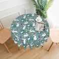 thumbnail image 2 of Spring Floral Easter Rabbit Green Round Tablecloth 60 Inch, Decorative Holiday Home Party Table Cloth for Kitchen Dining Picnic Table Cover, 2 of 6
