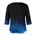 thumbnail image 5 of ADSSDQ Plus Size Tunics For Women With Pocket 3/4 Sleeves Tie Dye Graphic Crew Neck Tshirts Shirts Summer Elbow Length Half Sleeve Going Out Top Cute Y2K Fall Girls Clothes Sky Blue 5XL, 5 of 5