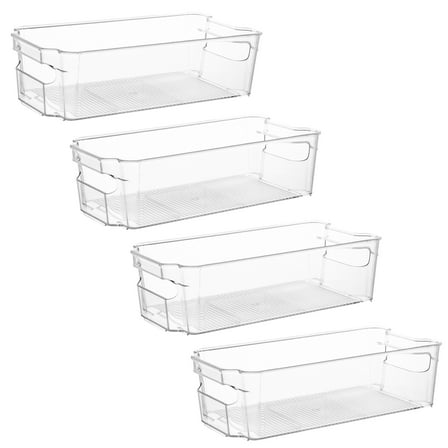 Lexi Home Eco-conscious Clear Acrylic Large Fridge Organizer - 4 Pack