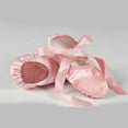 thumbnail image 3 of allshope Girls Ballet Shoes, Little Kids Gymnastics Flats with Ribbon, Split Suede Sole Dance Shoes, 3 of 4