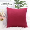 thumbnail image 5 of PiccoCasa 18"x18" Euro Velvet Throw Pillow Cover for Sofa Bed, Red, 5 of 8