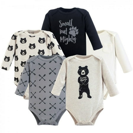 UPC: 0660168921137 | Yoga Sprout Baby Boy Cotton Long-Sleeve Bodysuits 5pk  Bear Hugs  0-3 Months
