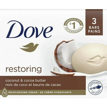 Dove Restoring Coconut and Cocoa Butter Bars, 3.17 oz, 3 Ea