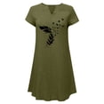 thumbnail image 4 of FcBaudy Robe à Manches Courtes Col en V Hauteur Genou, Robes d'Été pour Femmes, Robes Vintage à Manches Courtes Col en V Ample Imprimé Robe pour Femmes, 4 of 6