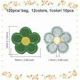 thumbnail image 2 of 120Pcs 12 Colors Colorful Flower Iron on Patches Cute Floral Embroidery Badge Patch on Appliques Bulk for Sewing Making Clothing Dresses Bags Christmas Shirts DIY Supply Colorful DIY, 2 of 5