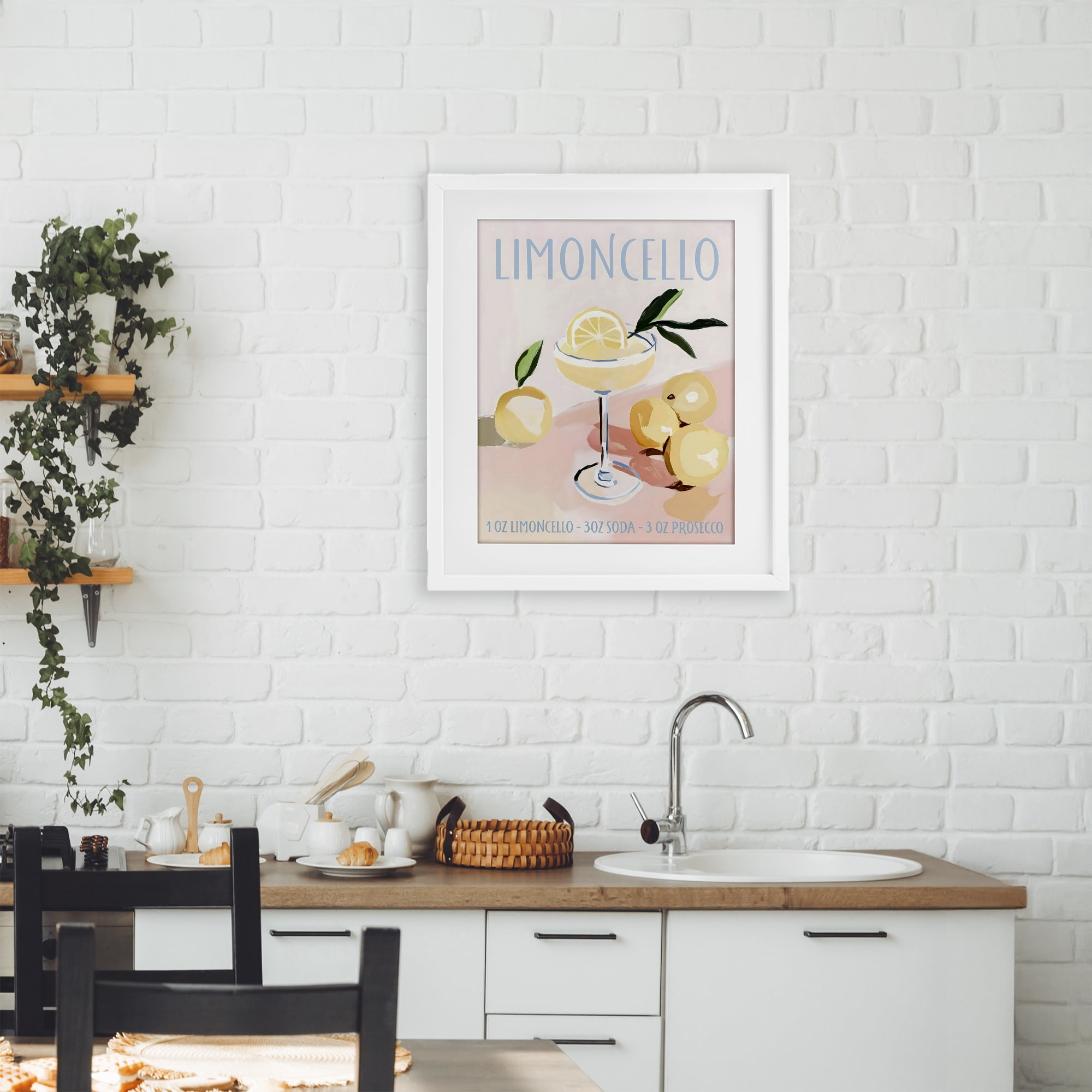 Stupell Industries Limoncello Summer Cocktail White Framed Print Under Glass, design by Sisi and Seb