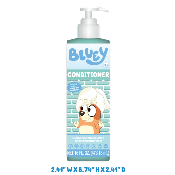 Bluey Conditioner, 16 oz, Light Fresh Melon Scent, Ages 3 