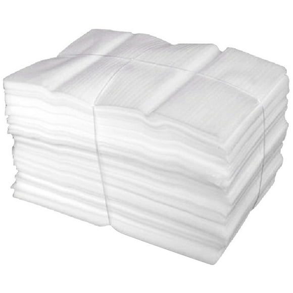 KAKOWELY Coussin en Mousse EPE Blanche pour Vaisselle et Verres, Parfait pour l'Entreposage et les Déménagements, 100 Pcs, 11,81 Pouces X 9,84 Pouces X 0,04 Pouces