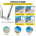thumbnail image 3 of VEVOR Pool Rail 48x36 Pool Railing 304 Stainless Steel 250LBS Load Capacity Silver Rustproof Pool Handrail Humanized Swimming Pool Handrail with Blue Grip Cover & M8 Drill Bit & Self-Taping Screws,, 3 of 9