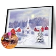 thumbnail image 2 of Christmas Snow Village Church-Full Round Diamond Painting 40*30cm, 2 of 10