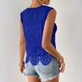 thumbnail image 5 of Lace Tops for Women Sleeveless V Neck Tank Tops Summer Loose Fit Vacation Top Crochet Lightweight Hollow Out Floral Print Casual Blouses, 5 of 8