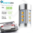 thumbnail image 2 of Syneticusa 3157 Error Free Canbus Ready Yellow/Amber LED Front/Rear Turn Signal Light Bulbs DRL Parking Lamp No Hyper Flash All in One, 2 of 5