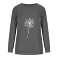 thumbnail image 6 of Elainilye Fashion Shirts for Women Round Neck Long Sleeve T-Shirt Printing Loose Sweatshirt Blouse Tops,Gray, 6 of 7