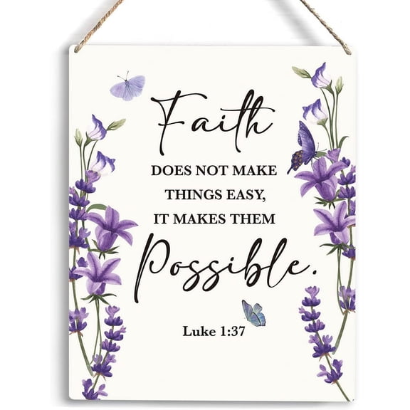 Farmhouse Decor Faith Does Not Make Things Easy It Makes Them Possible Wooden Hanging Sign Farmhouse Bathroom Kitchen Bedroom Living Room Decor Home Wall Art Rustic Wood Sign 8x10 Inch