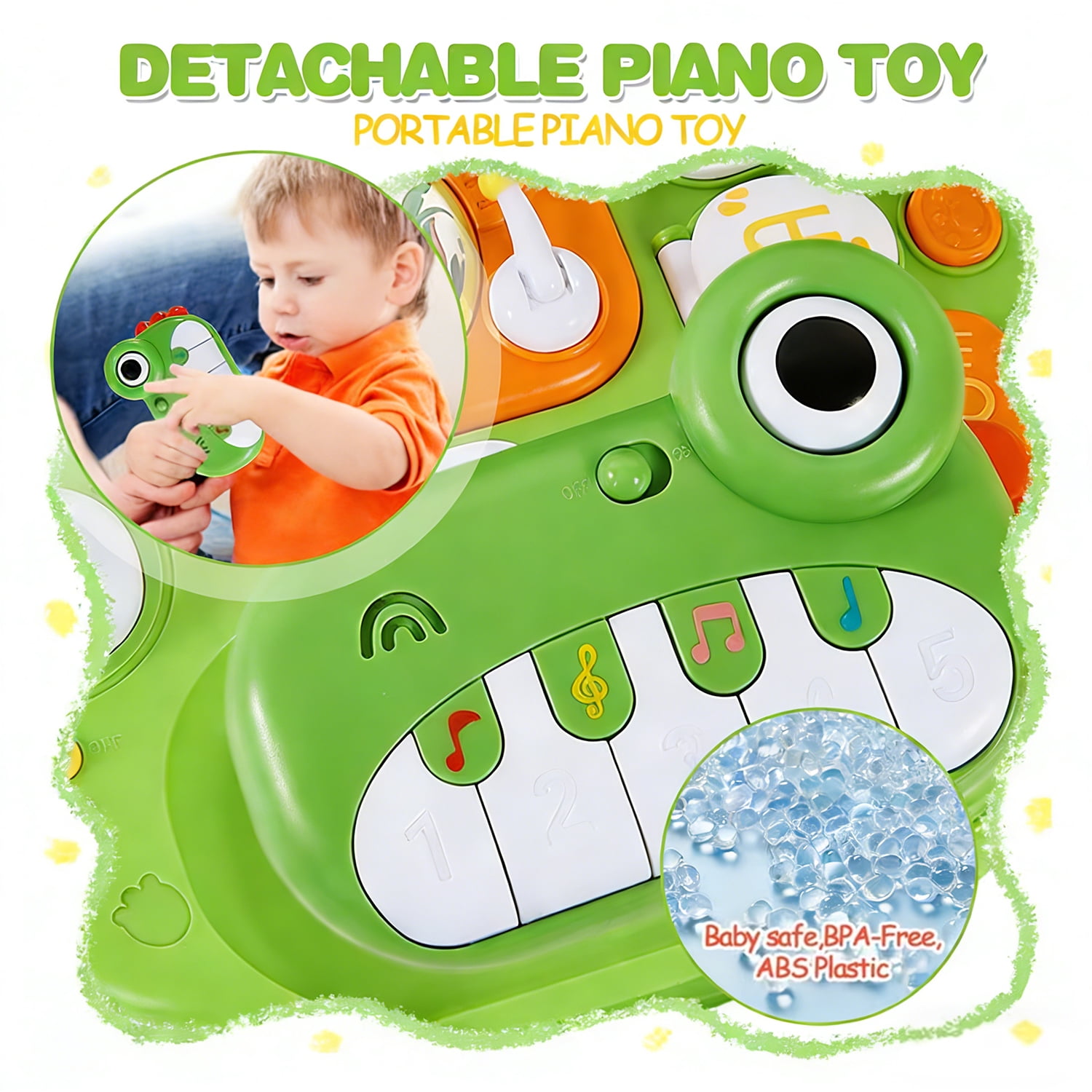 LINXUXIE Baby Activity Table, Sitting Play Musical Activity Keyboard & Detachable Legs for Toddlers, Activity Center for Kids 1-3 3-5 5-8 Year Old