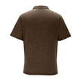 thumbnail image 6 of LODIENY Mens Polo Shirts Quarter Zip Shirts Vintage Casual Classic Lightweight Short Sleeve Golf Collared T-Shirt Tops with Pocket Brown L, 6 of 7