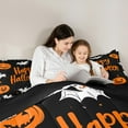 thumbnail image 4 of Manfei Happy Halloween 7-Piece Twin Bedding Sets,Lovely Pumpkin Lantern Bedding Comforter Set,White Black Orange Sheet Sets For Girl Kids,Super Cozy Room Decor Reversible, 4 of 8