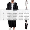 thumbnail image 3 of Muslim Robe for Men Arab Long Sleeve Embroidered Kaftan Islamic Arabic Abaya Thobe Ramadan Middle East Islamic Cloth Shirt Gown, 3 of 6