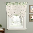 thumbnail image 2 of Farmhouse Botancial Tie Up Curtains for Windows, Adjustable Balloon Window Shades, Pastoral Daisy Leaves Rustic Burlap Kitchen Window Treatments Farmhouse Short Curtains with Rod Pocket 42"x45", 2 of 8