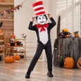 thumbnail image 5 of 4-Piece Cat Halloween Cosplay Costume for Kids, Scary Cat Jumpsuit Set with Mask, Striped Hat & Bow Tie for Boys & Girls, 5 of 6