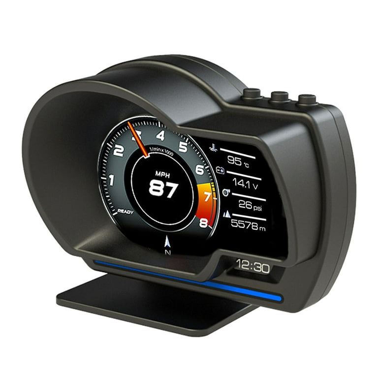 Carevas Car HUD Display, OBDⅡ+ Smart Gauge High Definition Speedometer Car  Diagnostic Tool OBD Fault Code Elimination Driving Computer Overspeed Fault