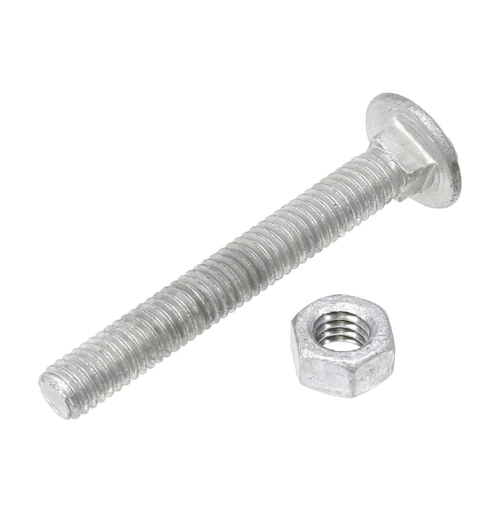 5/16" x 2 1/2" Long Carriage Bolts with Nuts, Galvanized Steel (Set of 25)