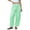 PU105_Green, variant on Womens Linen Pants Casual Loose Flowy Wide Leg Palazzo Harem Pants Drawstring Elastic Waist Lounge Trousers with Pockets Orange S
