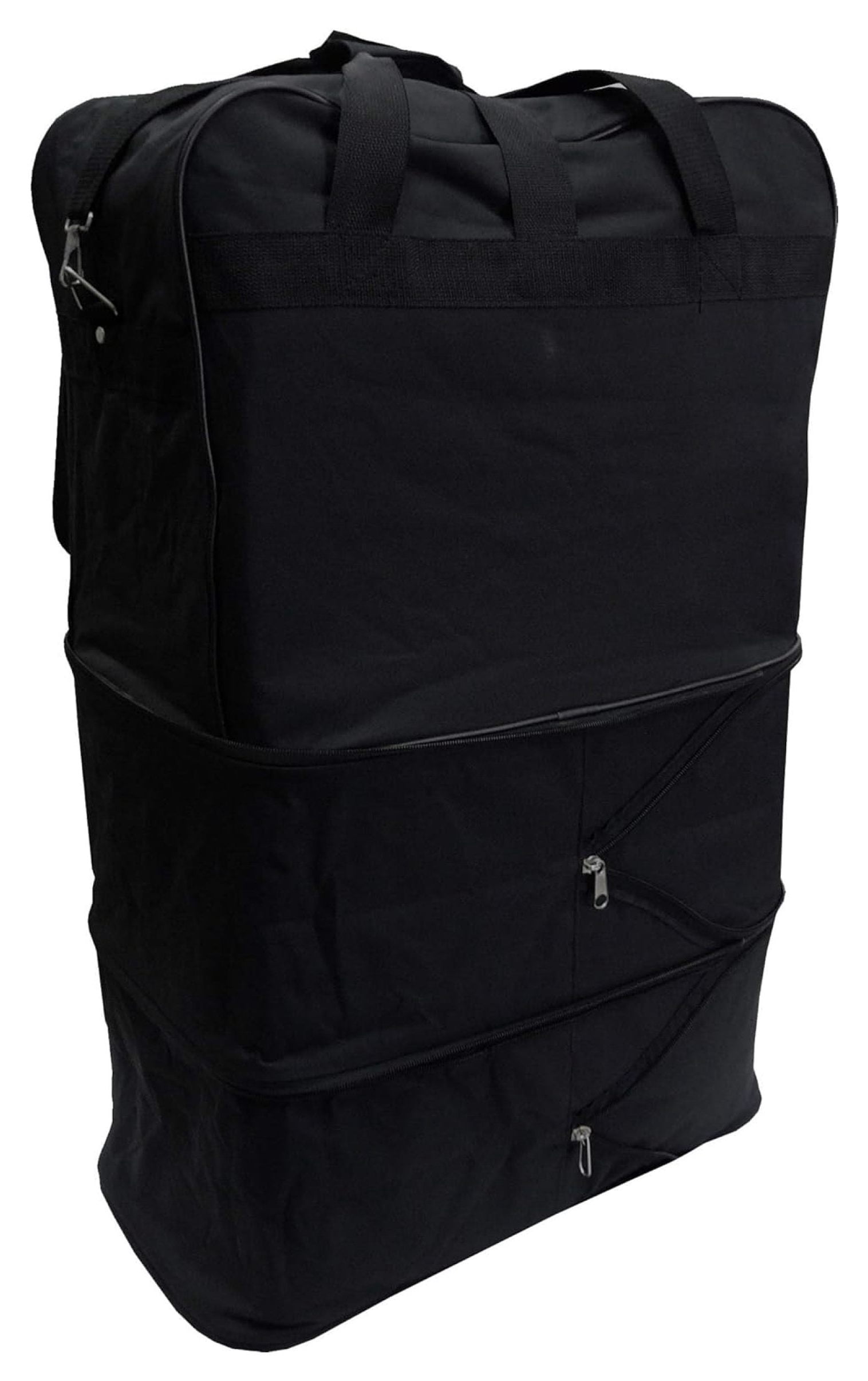36" Black Rolling Wheeled Expandable Duffle Bag Spinner Suitcase Luggage - 5 Wheels