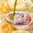 thumbnail image 2 of Vintage Look Boho & hippie 0.75 Carat Round Cut Morganite And Diamond Moissanite Engagement Ring, Wedding Ring in 10k Solid White Gold, Gift For Woman, Dainty Promise Ring, Anniversary Ring, 2 of 3