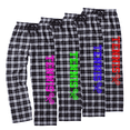 thumbnail image 2 of Adult Tennis Black and White Flannel Pants (Neon Pink, Adult X-Large), 2 of 2