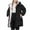 Black, variant on StSilkitty Puffer Jacket for Boys Girls Solid Color Long Sleeve Button down Hoodies Winter Fuzzy Warm Coat with Pockets