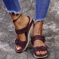 thumbnail image 4 of Zapatillas de cuña para mujer de fondo plano con tacón alto y flores informales retro de verano Wmkox8yii ytu7879, 4 of 9