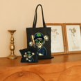 thumbnail image 2 of GOSMITH Shamrock Baseball Funny St Patricks Day 2 Pcs Canvas Tote Bags Cute Aesthetic Tote Bags with Zipper Large Tote Top Handle Shoulder Bags Black, 2 of 8