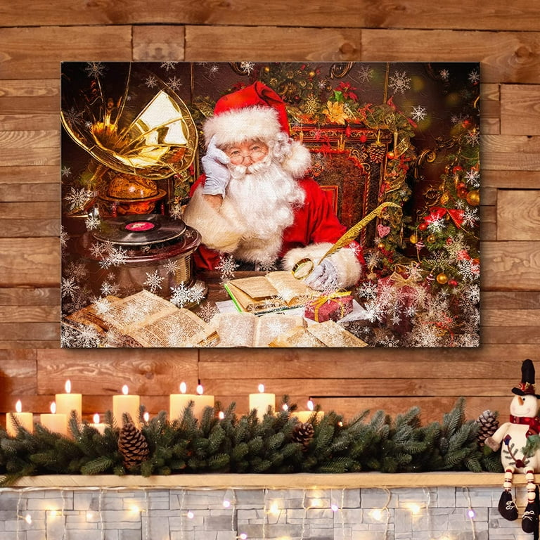 wall26 Canvas Print Wall Art Christmas Santa Claus Writing List