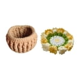 thumbnail image 2 of Kit de crochet para principiantes para taza de bebidas, posavasos floral completo tejido a mano Amarillo, 2 of 9