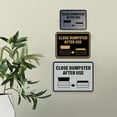 thumbnail image 3 of Signs ByLITA Classic Framed Close Dumpster After Use Sign (Black Gold) - Large, 3 of 8