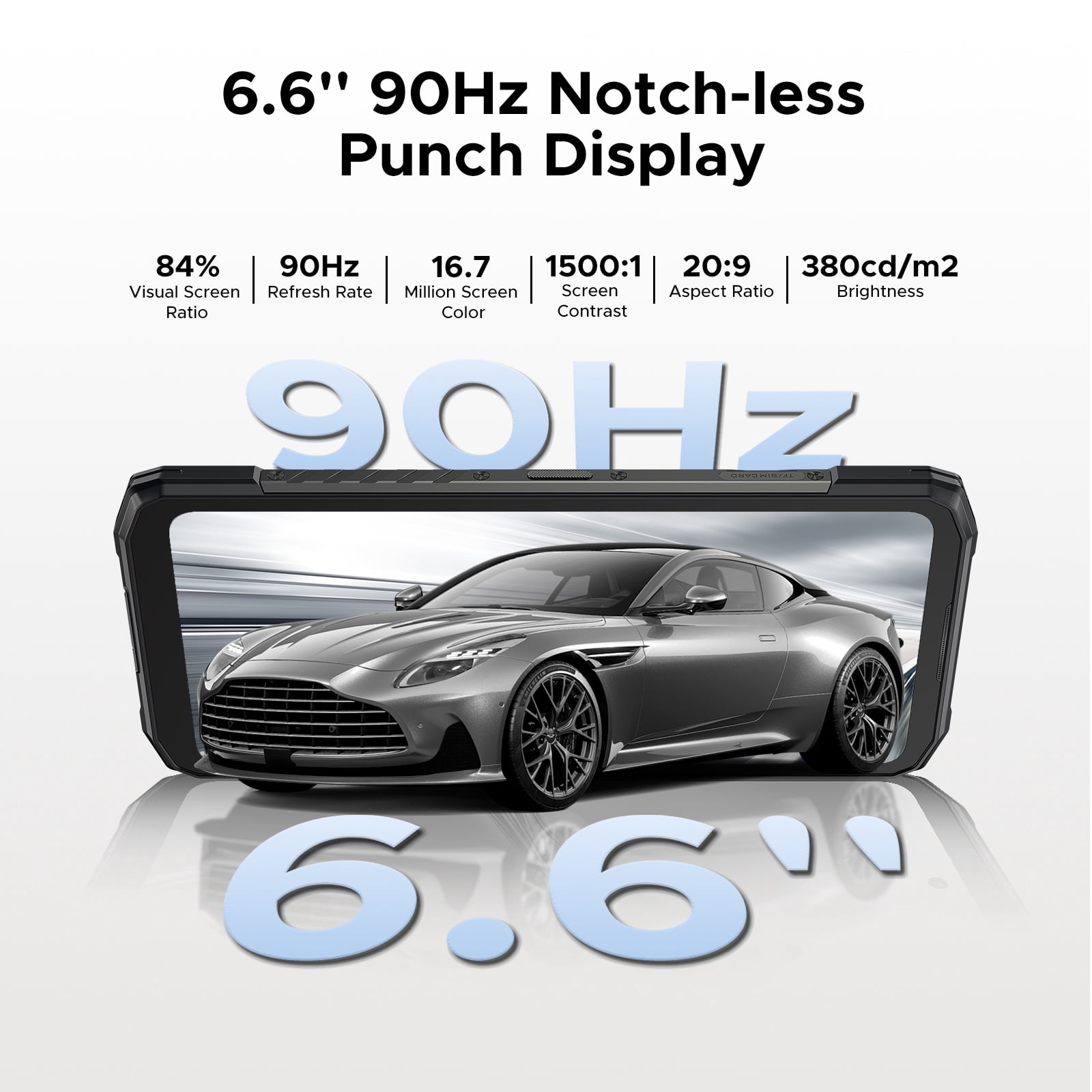 DOOGEE Blade 20 Turbo 5G Rugged Phone Unlocked,Gemini AI,10300mAh/33W,32GB+256GB/TF 2TB,Dimensity 7050,6.6”HD+90Hz,50MP+16MP,Android 15 Rugged Smartphone,Face ID/NFC/WiFi6/IP68/IP69K/3 Card Slot