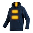 thumbnail image 2 of Bjutir Mens Hoodie Sweatshirts Autumn Winter Polar Heated Sweatshirt Six Warm And Heated Hooded Solid Color Long Sleeve Sweatshirt Pullover Tops Blue, 2 of 5
