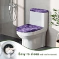thumbnail image 5 of HELLHERO Purple Marble Texture Adds Holiday Charm for Modern Bathrooms Stretch Toilet Seat Protector Elastic Bottom Fits All Toilet Shapes Stretchy Fabric, 5 of 8