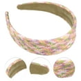 thumbnail image 3 of 1 Pc Elegant Flat Raffia Straw Headband for Women for Girls 5.91"x1.57" Pink, 3 of 6