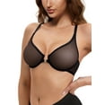 thumbnail image 5 of Wingslove Women's Front Closure Sheer See Through Bra Racerback Unlined Underwire Bras for Everyday, 5 of 6
