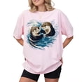thumbnail image 4 of Vintage Otters Retro Wildlife Graphic Casual T-Shirt for Men and Women, 4 of 6